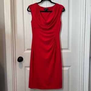 Lauren Ralph Lauren Elegant Coral/ Red Draped Dress Size 6